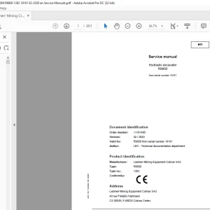 Liebherr R9800 1282 Hydraulic Excavator Service Manual 18181 - PDF DOWNLOAD