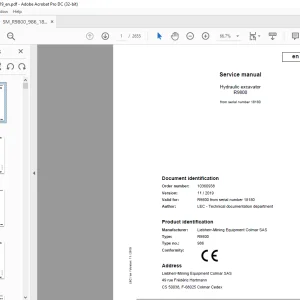 Liebherr R9800 986 Hydraulic Excavator Service Manual 18180 - PDF DOWNLOAD