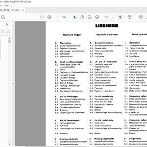 Liebherr R994 Hydraulic Excavator Service Manual - PDF DOWNLOAD