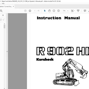 Liebherr TUNNEL EXCAVATOR R 902 HD Instruction Manual- PDF DOWNLOAD