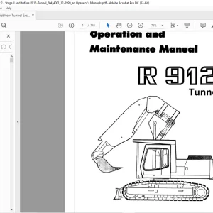 Liebherr Tunnel Excavators R 912 Operation and Maintenance Manual -  PDF DOWNLOAD