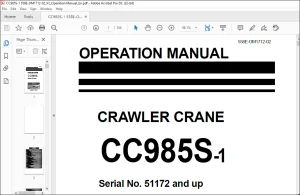 MAEDA CC985S-1 Crawler Crane Operation Manual SN 51172 and up - PDF DOWNLOAD