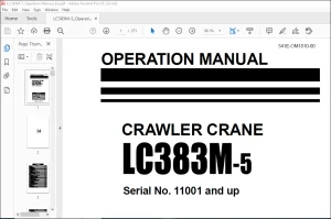 MAEDA LC383M-5 Crawler Crane Operation Manual SN 11001 and up - PDF DOWNLOAD