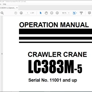 MAEDA LC383M-5 Crawler Crane Operation Manual SN 11001 and up - PDF DOWNLOAD