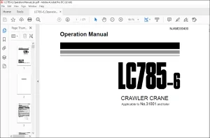 MAEDA LC785-6 Crawler Crane Operation Manual SN 31001 and later - PDF DOWNLOAD