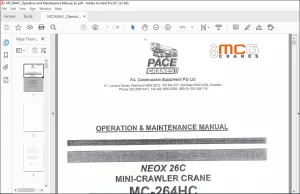 MAEDA MC-264HC Mini Crawler Crane Operation & Maintenance Manual - PDF DOWNLOAD