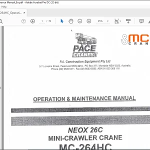 MAEDA MC-264HC Mini Crawler Crane Operation & Maintenance Manual - PDF DOWNLOAD