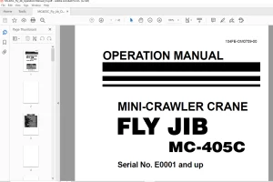 Maeda FLY JIB MC-405C Mini Crawler Crane Operation Manual SN E0001 and up - PDF DOWNLOAD