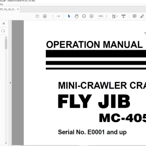 Maeda FLY JIB MC-405C Mini Crawler Crane Operation Manual SN E0001 and up - PDF DOWNLOAD