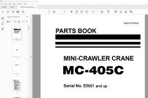Maeda MC 405C Mini Crawler Crane Parts Book Manual SN E0001 and up - PDF DOWNLOAD