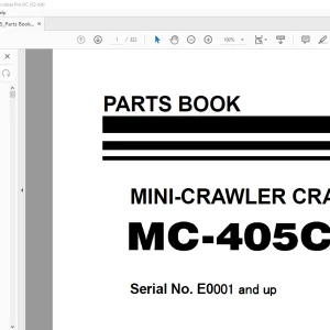 Maeda MC 405C Mini Crawler Crane Parts Book Manual SN E0001 and up - PDF DOWNLOAD