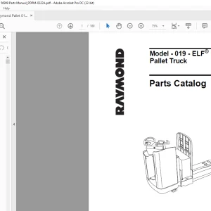 RAYMOND 019 - ELF® Rider Pallet Truck Parts Catalog Manual SN41,000 - PDF DOWNLOAD