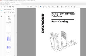 RAYMOND 019 - ELF® Rider Pallet Truck Parts Catalog Manual SN57000 and UP - PDF DOWNLOAD