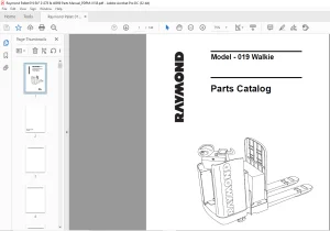 RAYMOND 019 Walkie Parts Catalog Manual SN21278 - PDF DOWNLOAD