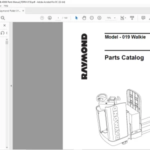 RAYMOND 019 Walkie Parts Catalog Manual SN21278 - PDF DOWNLOAD