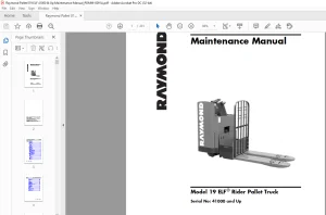 RAYMOND 19 ELF ® Rider Pallet Truck Maintenance Manual SN41000 and Up - PDF DOWNLOAD