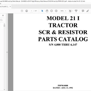 RAYMOND 21I TRACTOR SCR & RESISTOR PARTS CATALOG MAANUAL - PDF DOWNLOAD