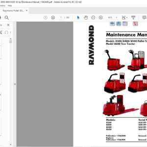 RAYMOND 8300 8400 8500 Pallet Trucks and 8600 Tow Tractor Maintenance Manual -  PDF DOWNLOAD