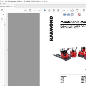 RAYMOND 8310 8410 8510 Pallet Trucks and 8610 Tow Tractor Maintenance Manual 1152122B - PDF DOWNLOAD