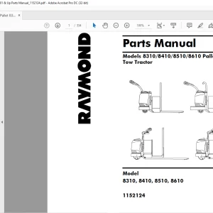 RAYMOND 8310 8410 8510 8610 Pallet Trucks and Tow Tractor Parts Manual SN10001 & up - PDF DOWNLOAD
