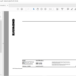 RAYMOND EASi Reach-Fork® Lift Truck EZ-D EZ-DD (previously DZ-D) Schematics Manual - PDF DOWNLOAD