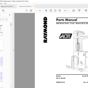RAYMOND EASi Reach-Fork® Truck EZ-D, EZ-DD Parts Manual  - PDF DOWNLOAD