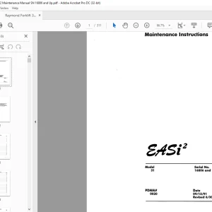 `RAYMOND Forklift 31 Easi2 Maintenance Instructions Manual SN16806 and Up - PDF DOWNLOAD