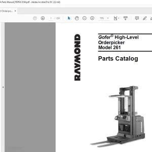 RAYMOND Gofer® High-Level Order picker 261 Parts Catalog Manual -  PDF DOWNLOAD