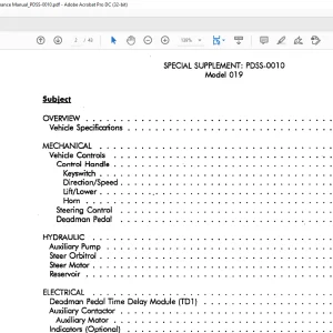 Raymond 019 Operation & Maintenance Instructions Manual SN019-90-6838 and UP - PDF DOWNLOAD
