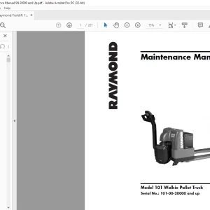 Raymond 101 Walkie Pallet Truck Maintenance Manual SN 101-00-20000 and up - PDF DOWNLOAD