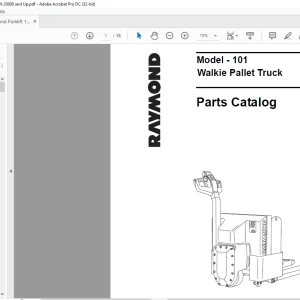 Raymond 101 Walkie Pallet Truck Parts Catalog Manual PDPM-0198 - PDF DOWNLOAD
