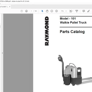 Raymond 101 Walkie Pallet Truck Parts Catalog Manual SN 07500 and Up - PDF DOWNLOAD