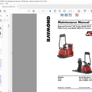 Raymond 3010 Pallet Trucks & 3020 Tow Tractors Maintenance Manual 1134255A - PDF DOWNLOAD