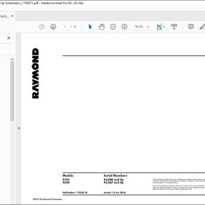Raymond 4150 4250 Counterbalanced Schematics Manual 1193671B - PDF DOWNLOAD