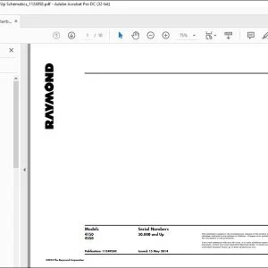 Raymond 4150 4250 Counterbalanced Schematics Manual SN 30,000 and Up - PDF DOWNLOAD
