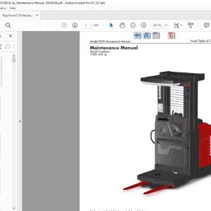 Raymond 5200 High-Level Orderpicker Lift Truck Maintenance Manual SN 1000 and up - PDF DOWNLOAD