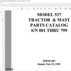 Raymond 537 Tractor & Mast Parts Catalog Manual SN 001 Thru 799 - PDF DOWNLOAD