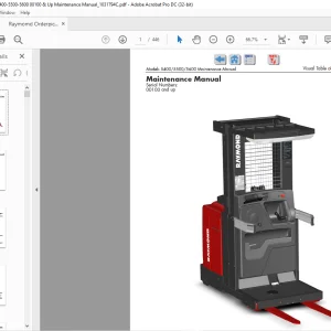 Raymond 5400 5500 5600 High-Level Orderpicker Lift Truck with The ACR System™ Maintenance Manual SN 00100 and Up - PDF DOWNLOAD