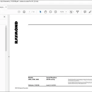 Raymond 5400 5500 5600 Orderpicker Schematics Manual SN 00100 and Up - PDF DOWNLOAD