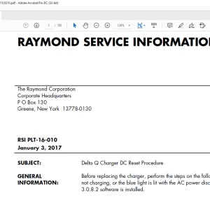 Raymond 6210 8210 SERVICE INFORMATION Manual -  PDF DOWNLOAD