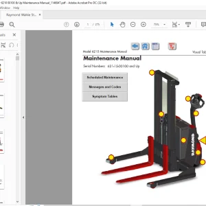 Raymond 6210 Walkie Straddle Stacker Maintenance Manual SN 621-15-00100 & Up - PDF DOWNLOAD