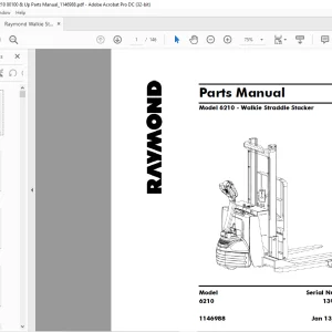 Raymond 6210 Walkie Straddle Stacker Parts Manual SN 139 & up - PDF DOWNLOAD