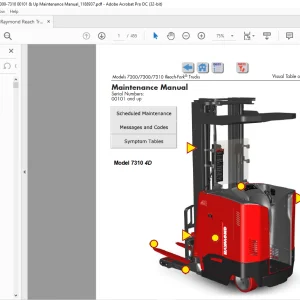 Raymond 7200 7300 7310 Reach-Fork® Trucks With The ACR System™ Maintenance Manual SN 00101 and up - PDF DOWNLOAD