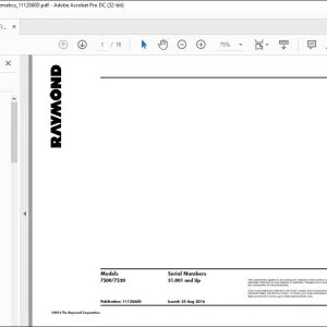 Raymond 7500 7520 Reach-Fork® Trucks Schematics Manual SN 31001 and up - PDF DOWNLOAD