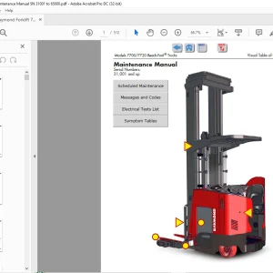 Raymond 7700/7720 Reach-Fork ® Trucks Maintenance Manual  - PDF DOWNLOAD