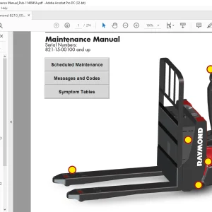 Raymond 8210 Maintenance Manual SN821-15-00100 and up - PDF DOWNLOAD