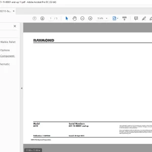 Raymond 8210 Schematics Manual SN821-15-00001 and up - PDF DOWNLOAD