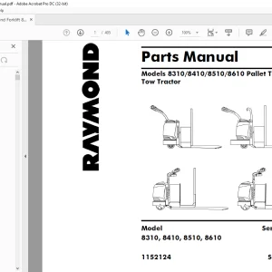 Raymond 8310 8410 8510 8610 Pallet Trucks & Tow Tractor Parts Manual - PDF DOWNLOAD