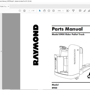 Raymond 8900 Rider Pallet Truck Parts Manual 1003 & up  - PDF DOWNLOAD