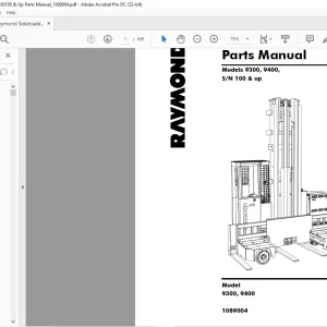 Raymond 9300 9400 Parts Manual SN 100 & up -  PDF DOWNLOAD